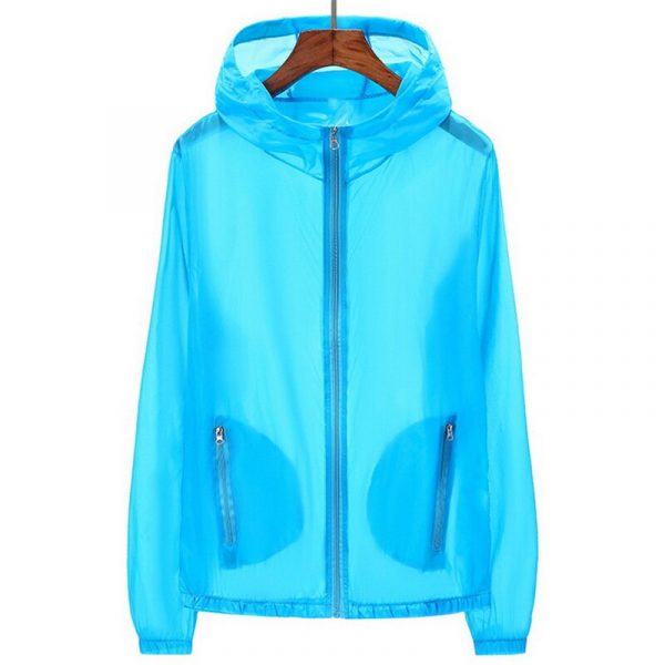 Solid Running UV Sun Protect Transparent Long Sleeve Jacket Light Weight - Image 3