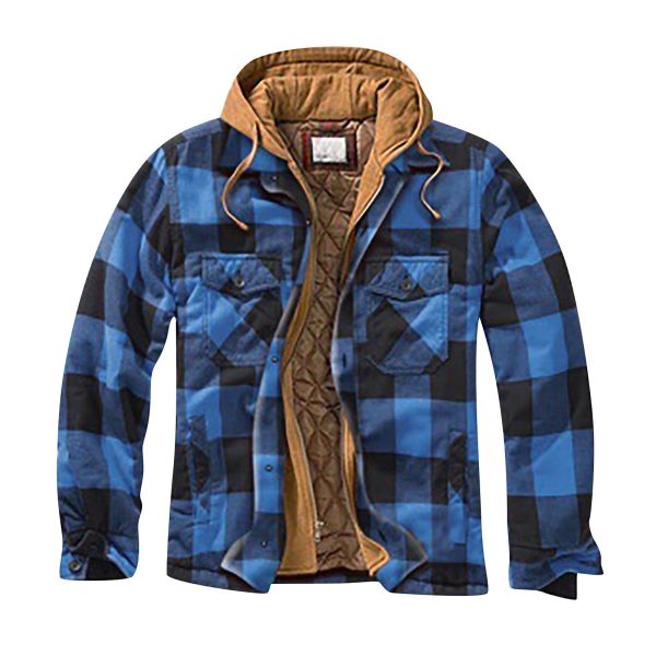 Men's plaid quilted shirt jacket - Image 4