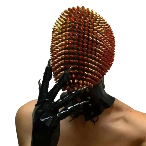 Unisex Full-Head Shiatsu Spike Massage Hood for Relaxation & Cosplay - Image 3