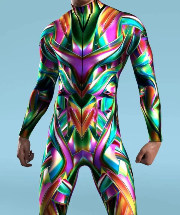 Vibrant Psychedelic Full Body Compression Wetsuit for Water Sports - Image 3