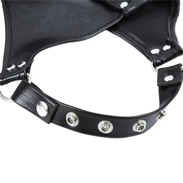 Men's Adjustable Leather Shoulder Harness with Metal Accents - Bold Chest Accessory - Image 5