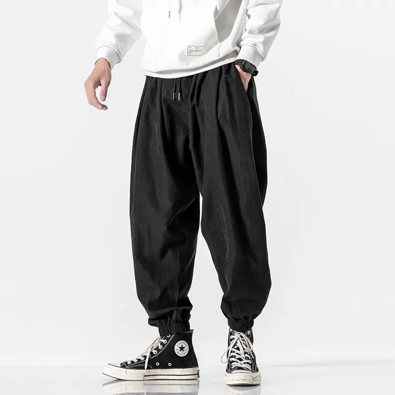 Men's Black Hip Hop Streetwear Pants