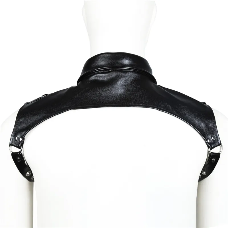 Men's Leather Harness Buckle Up-close