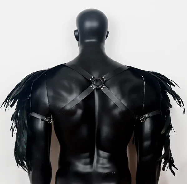 Mystical Dark Angel Warrior Feather Harness for Cosplay and Parties - Image 4