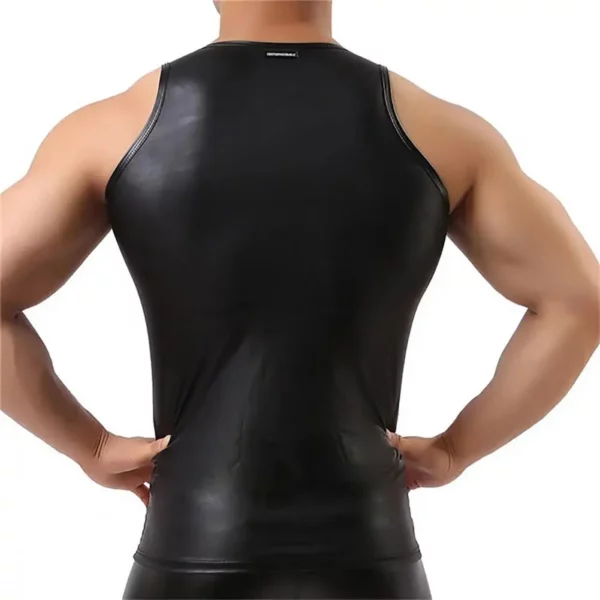 Men's Sleek FlexFit Performance Athletic Tank Top - Moisture-Wicking Black - Image 5