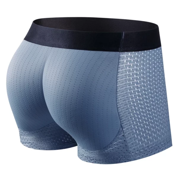 Men's High-Performance Breathable Boxer Briefs with Moisture-Wicking Mesh and Comfort Flex Waistband in Cool Blue