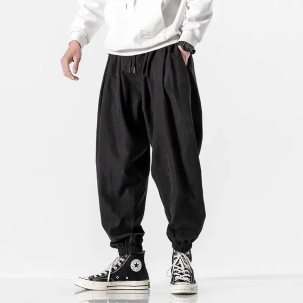 Urban Style Men's High-Waist Black Jogger Pants Harem Trousers Streetwear 5XL - Image 2