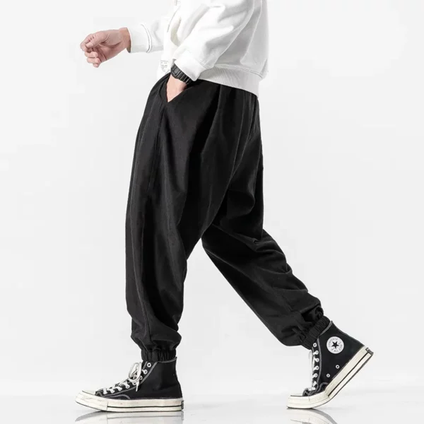 Urban Style Men's High-Waist Black Jogger Pants Harem Trousers Streetwear 5XL - Image 5