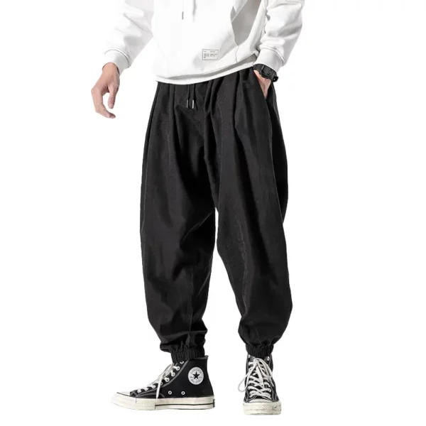 Urban Style Men's High-Waist Black Jogger Pants Harem Trousers Streetwear 5XL