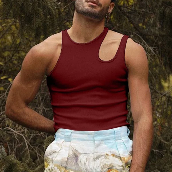 Men's Classic Cotton Tank Top & Abstract Shorts Set - Versatile Outdoor Wear S-4XL - Image 3