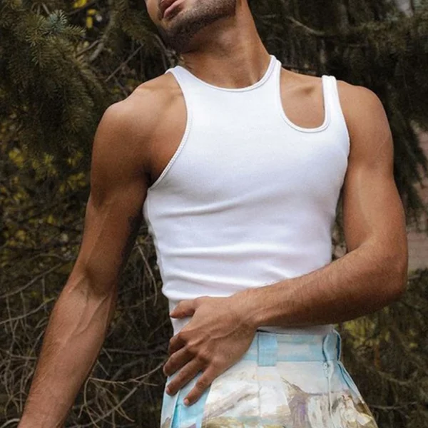 Men's Classic Cotton Tank Top & Abstract Shorts Set - Versatile Outdoor Wear S-4XL - Image 4