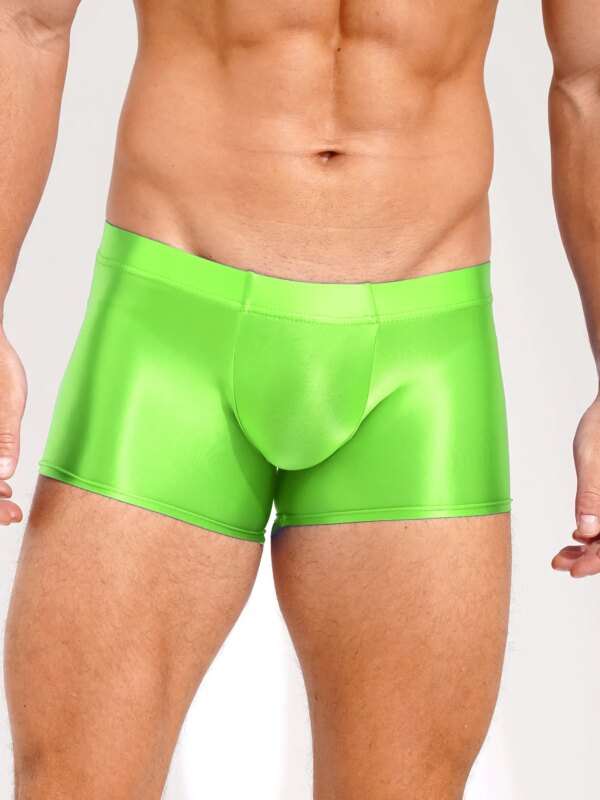 Men's Vibrant Lime Green Performance Boxer Briefs with Enhanced Support & Breathable Comfort Fit