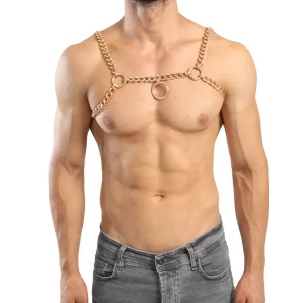 Men's Bold Silver Stainless Steel Body Chain Harness - Avant-Garde Fashion Accessory for Parties and Festivals - Image 5