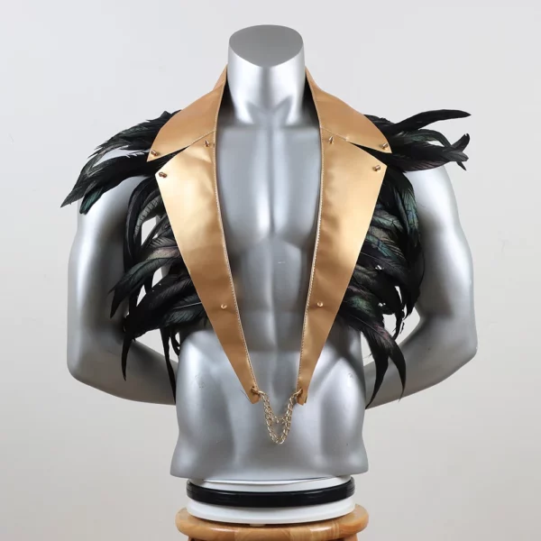 Mystic Dark Feather Capelet - Sorcerer Angel Cosplay & Stage Accessory - Image 3