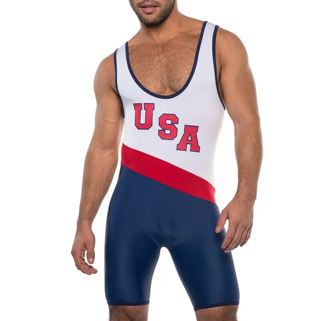 Patriotic Athletic Singlet in Action