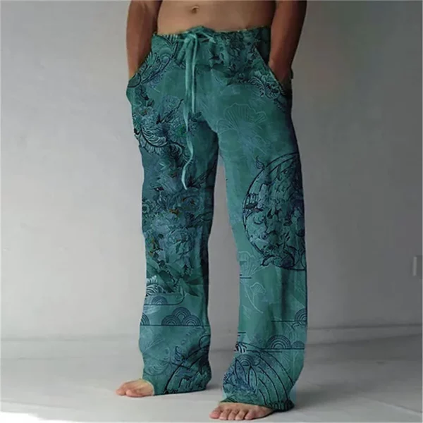 Bohemian Floral Drawstring Lounge Pants Wide-Leg XS-8XL - Image 5