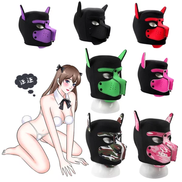 Vibrant Animal-Inspired Luchador Bunny Masks in Pink, Purple & Black with Accents - Image 2