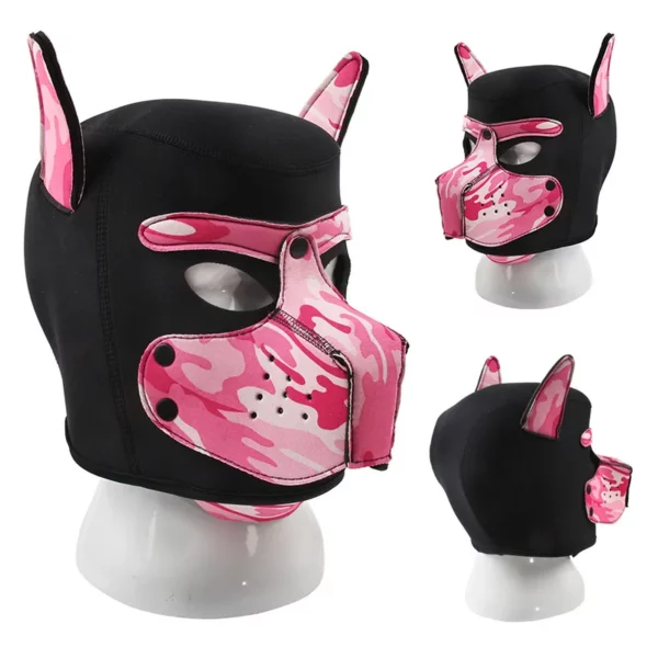 Vibrant Animal-Inspired Luchador Bunny Masks in Pink, Purple & Black with Accents - Image 5