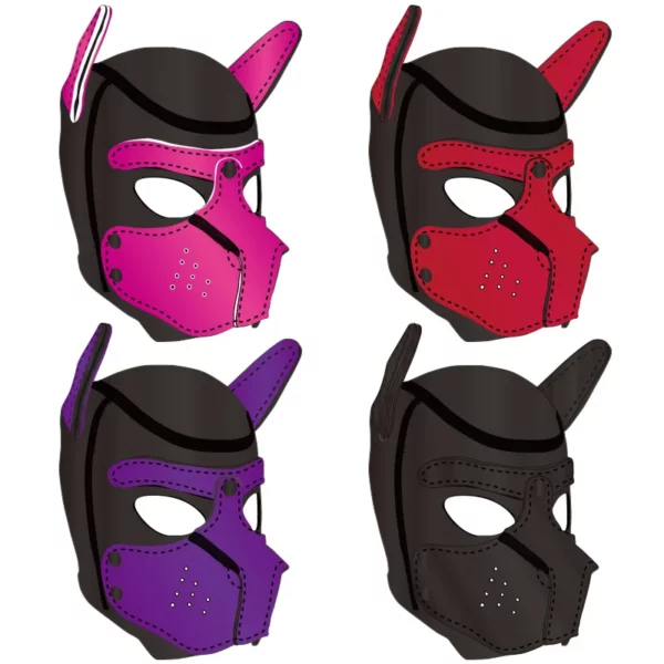 Vibrant Animal-Inspired Luchador Bunny Masks in Pink, Purple & Black with Accents