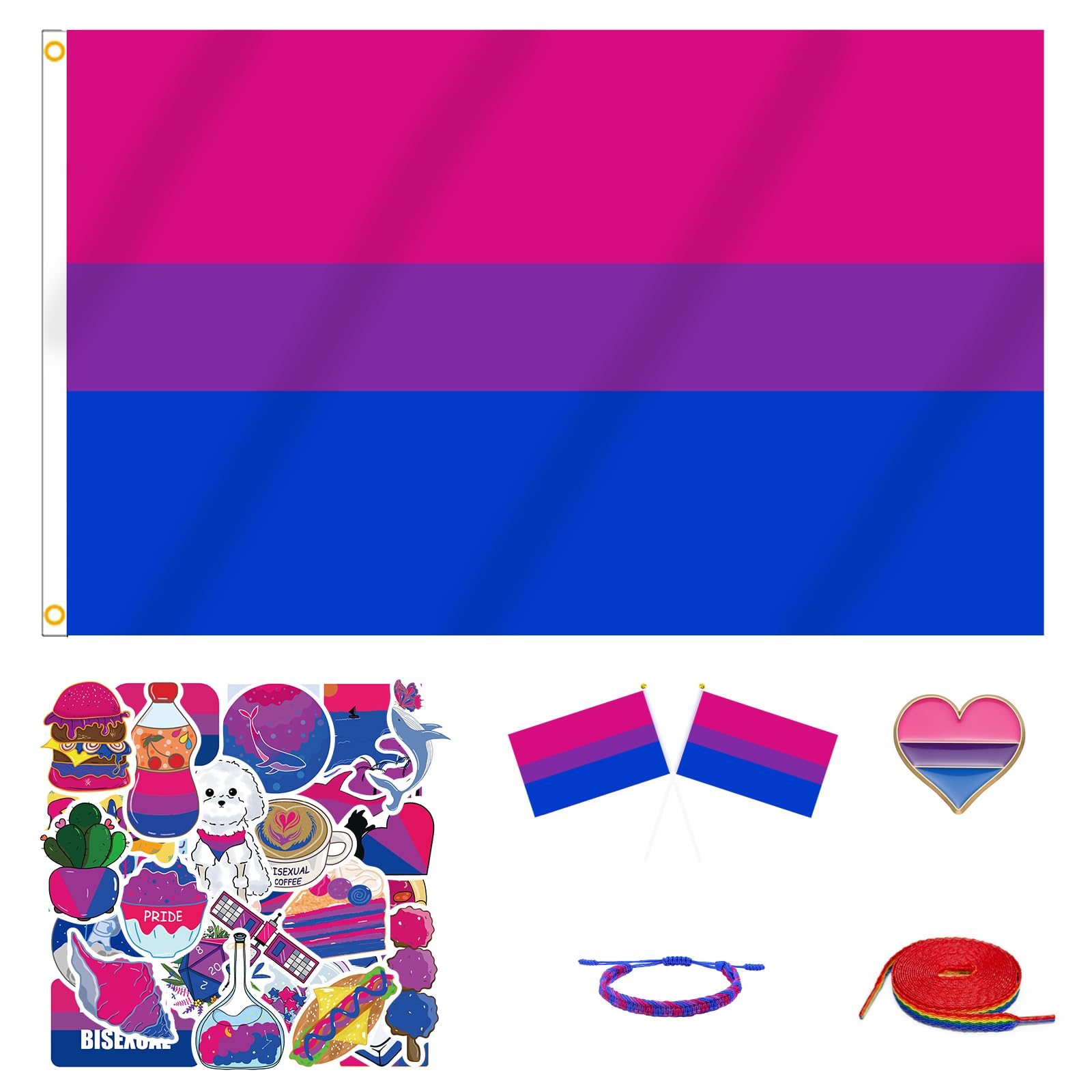 Bisexual Pride Flag & Accessories Set