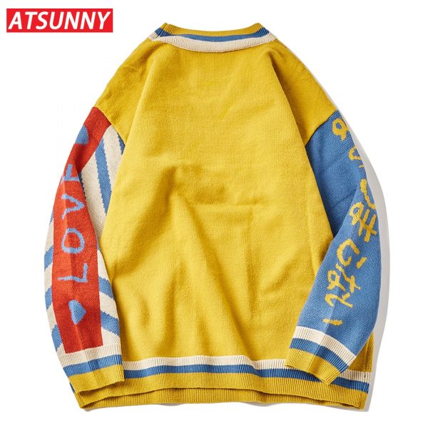 Clown Embroidery Harajuku Sweater Retro Style Knitted Sweater Autumn Cotton Pullover - Image 2