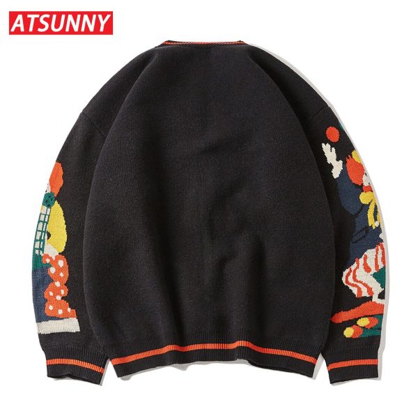 Embroidered Magic Clown Sweater Retro Style Cardigan Top - Image 2