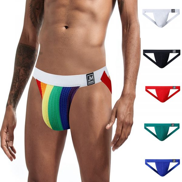 Brand Sexy Mens Underwear Jockstraps Cotton Sexy Jocks Bikini G-strings Men thong cuecas Male panties Briefs Gay underwear Penis - Image 6