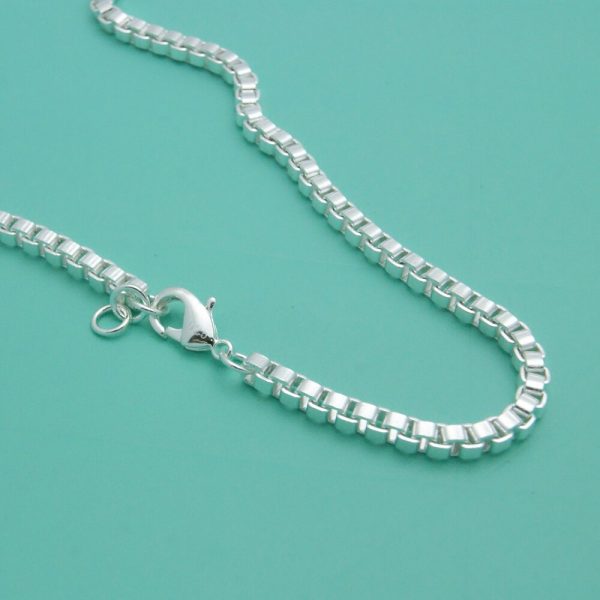 Classic Really 100% 925 Sterling Silver Box Chain Necklace Fashion Men & Women 3mm 18-26 inch Choker Hip-hop Punk Jewelry - Image 5