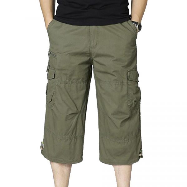 Men's Shorts Man Oversize Cargo Pants Multi-Pocket Military Cropped Trousers - Image 2