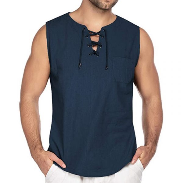 Men's Summer Tank Tops Cotton Linen Tee