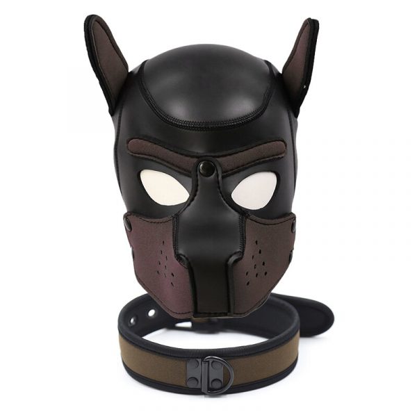 Hot Fashion Dog Mask Puppy Cosplay Full Head for Padded Latex Rubber Role Play with Ears 10 Color - Image 3