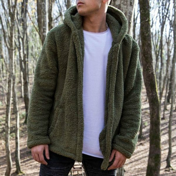 Men's Fashion 2018 Winter Warm Fleece Fur Jackets - Image 3