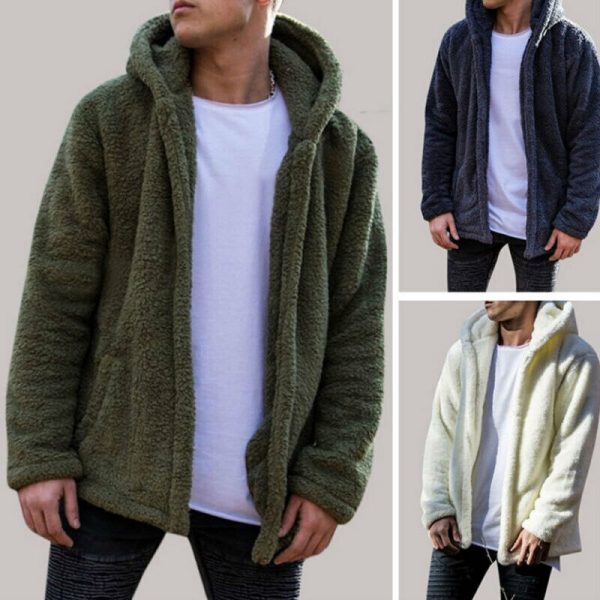 Men's Fashion 2018 Winter Warm Fleece Fur Jackets - Image 4