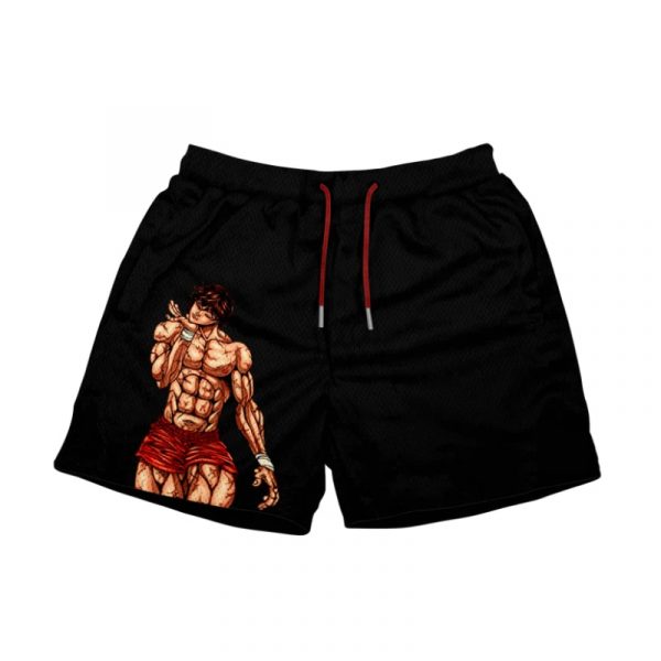 Baki Hanma Anime Gym Shorts - Black - Image 2