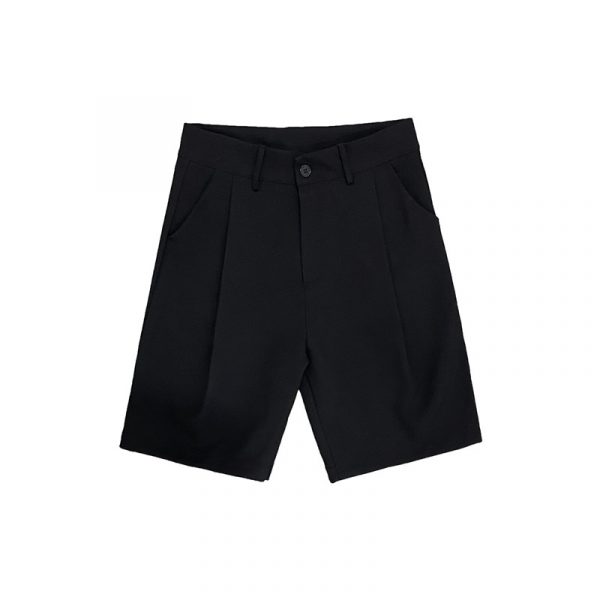 Summer Mens Korean Shorts Solid Black Beige - Image 6