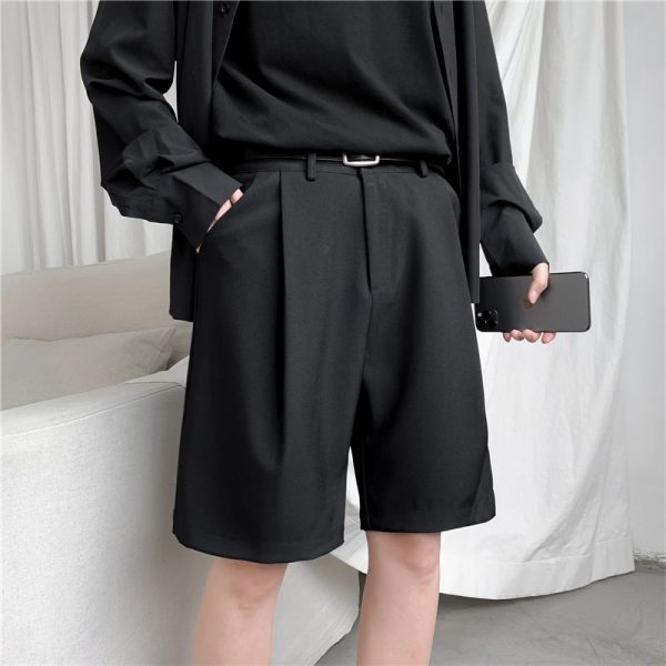 Summer Mens Korean Shorts Solid Black Beige