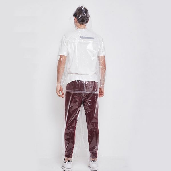 Good Quality Transparent Waterproof Raincoat Women Men Jacket Pants - Image 3