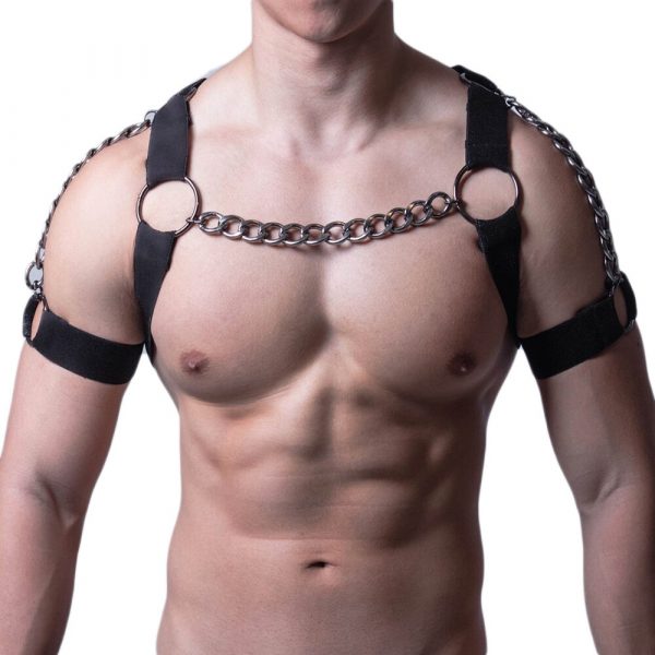 Male Chain Harness Adult Chest Bondage Black Elastic Gay Lingerie Belt Sexual Sissy Clothing Rave Cosplay Sex Toy Body Harness - Image 6