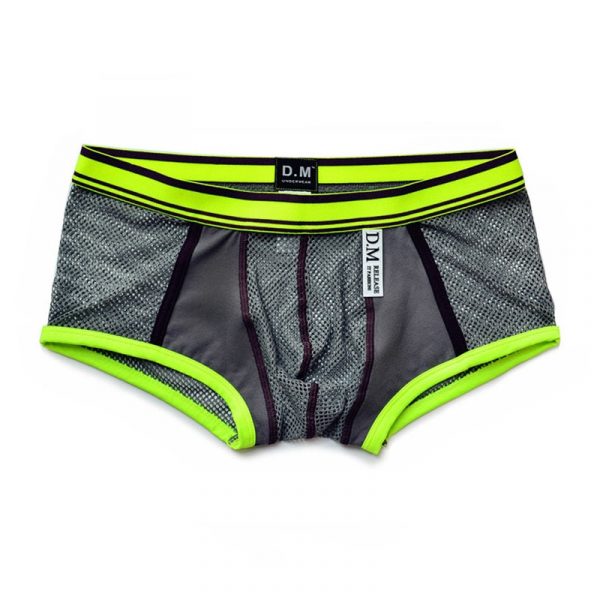 Men's High-Performance Athletic Mesh Boxer Briefs with Sporty Contrast Trim