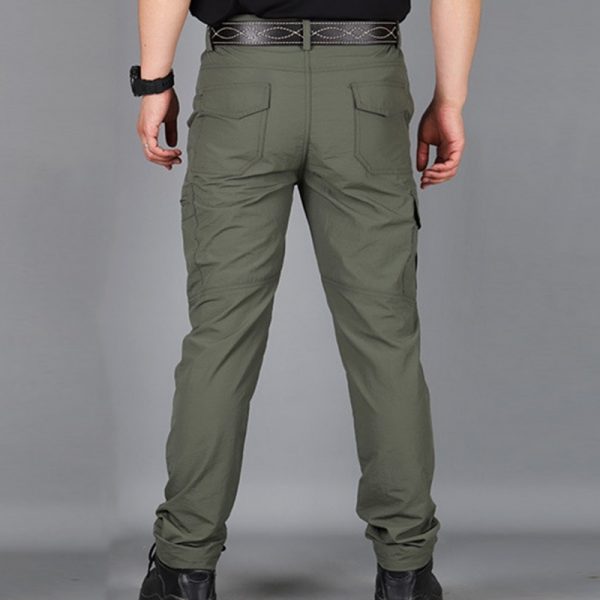 Cargo Mens Multi-Pocket Combat Trousers Army Green Cargo Pants - Image 3