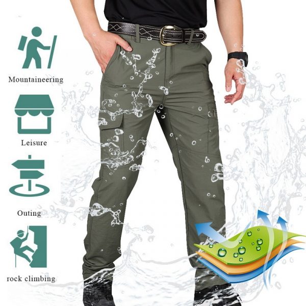 Cargo Mens Multi-Pocket Combat Trousers Army Green Cargo Pants - Image 5