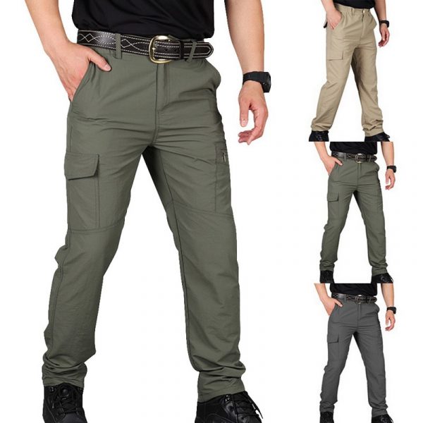 Cargo Mens Multi-Pocket Combat Trousers Army Green Cargo Pants