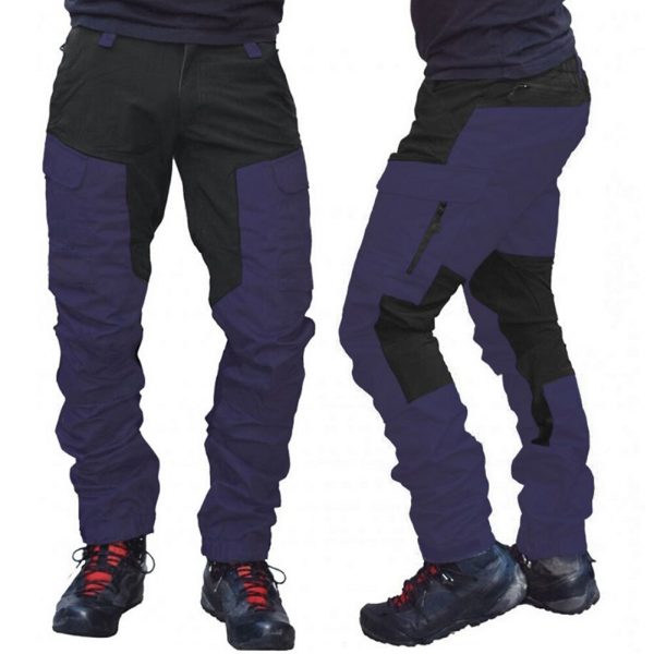 Casual Pants Men Side Pockets Pants Men Fashion Color Block Multi Pockets Sports Long Cargo Pants Work Trousers pant - Image 2