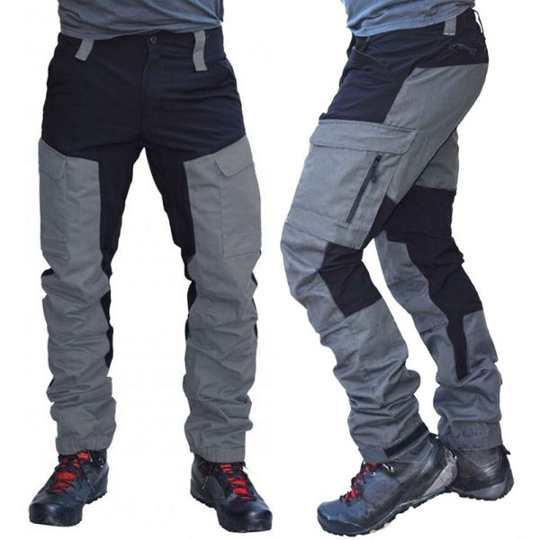 Casual Pants Men Side Pockets Pants Men Fashion Color Block Multi Pockets Sports Long Cargo Pants Work Trousers pant - Image 3