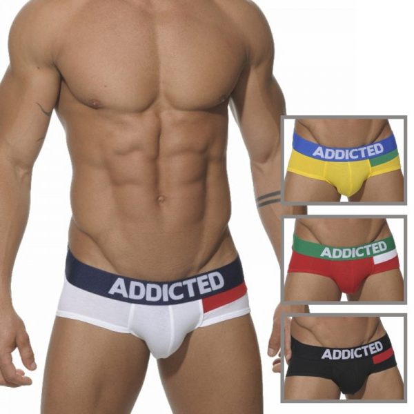 Men's Sporty Athletic Fashion Briefs - Premium Comfort Fit Underwear with Vibrant Colors and Bold Contrast Waistband for an Active Lifestyle