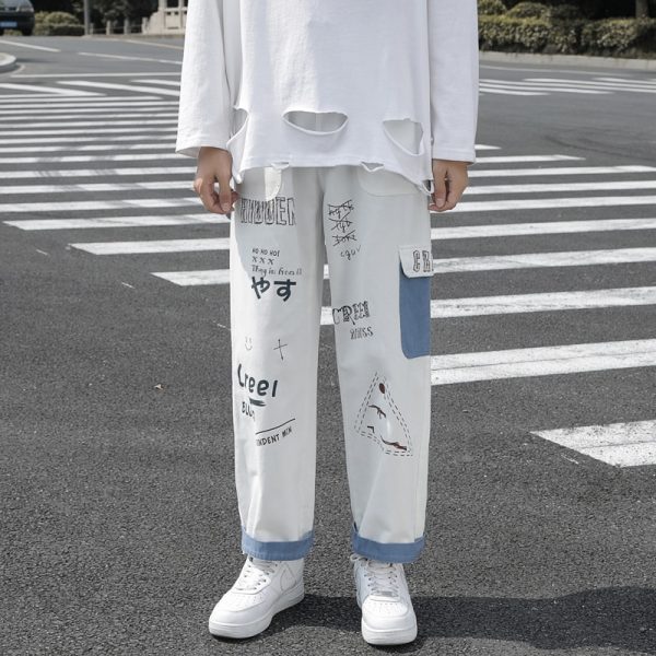 Men's Printed Straight Denim Jeans - Image 3