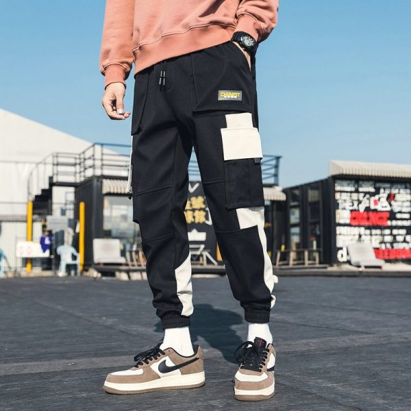 mens multi pocket joggers