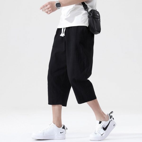 Casual Pants Men's Cotton and Linen Loose Pants Korean Style - Image 2