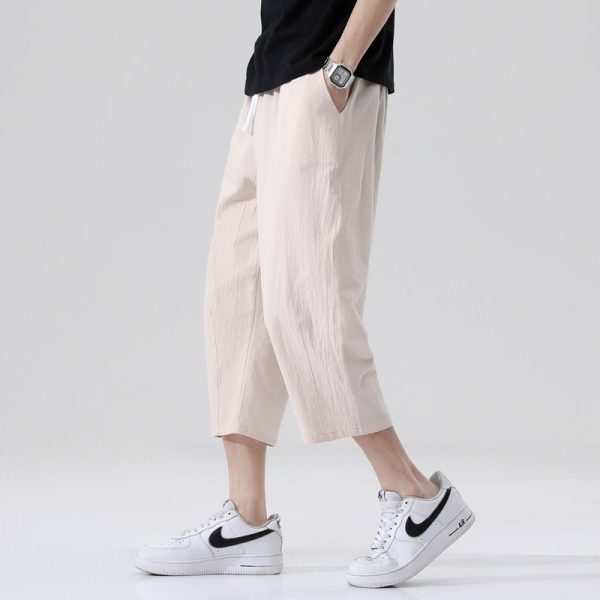 Casual Pants Men's Cotton and Linen Loose Pants Korean Style - Image 3