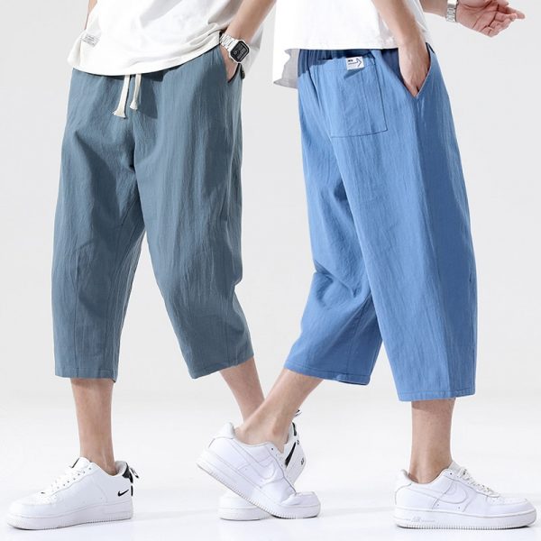 Casual Pants Men's Cotton and Linen Loose Pants Korean Style